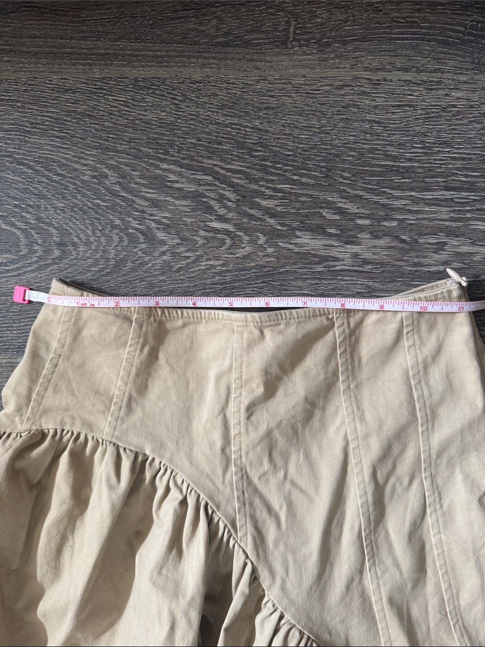 Lisa Says Gah Khaki Asymmetrical A-Line Midi Skirt - Picture 4 of 5